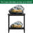 2-Tier Outdoor Side Table With Storage, Weather-Resistant Black Patio Accent Table, Small End Table For Poolside, Deck, Garden, Or Outdoor Spaces