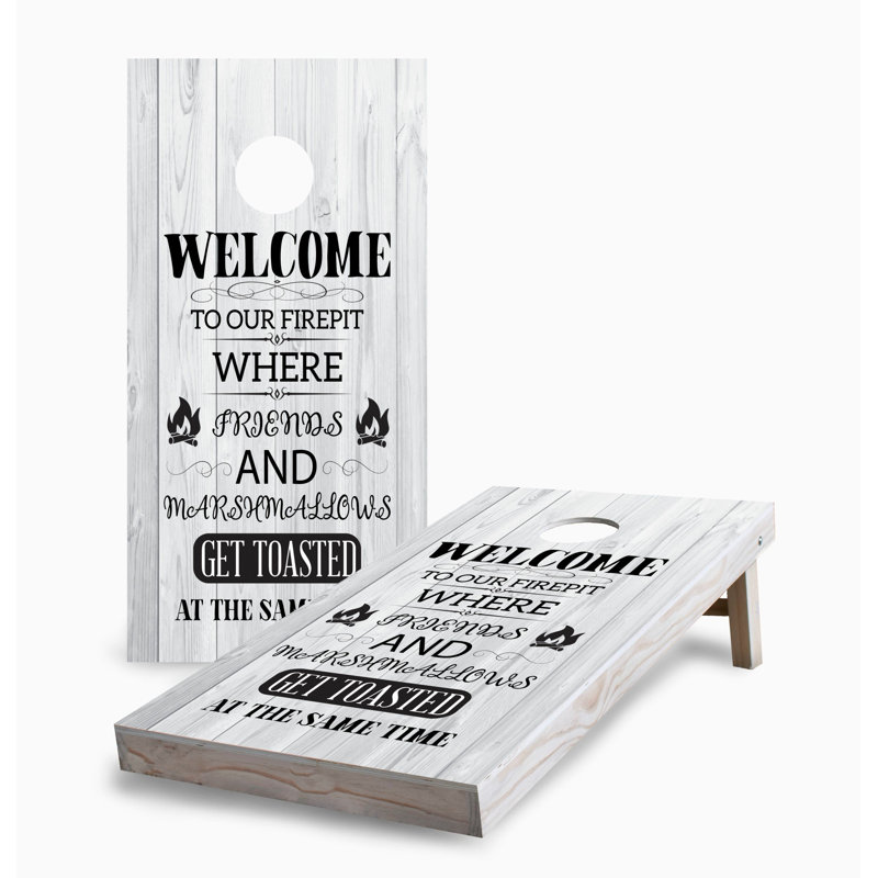 Campfire with Friends 2x4 Cornhole Board Set | Includes (2) Boards (8) Bags & Optional Accessories, Add Case & Lights