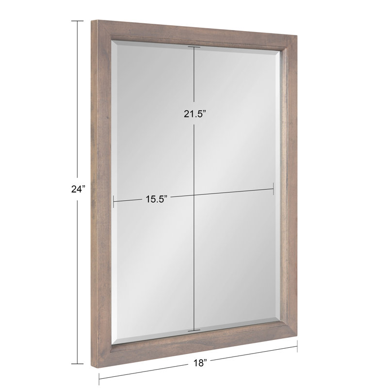 Miroir d'appoint Herbst, 24 po x 18 po, Gris