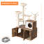 Grand arbre à chat classique en bois avec bac à litière caché Classic Brown-1301773757