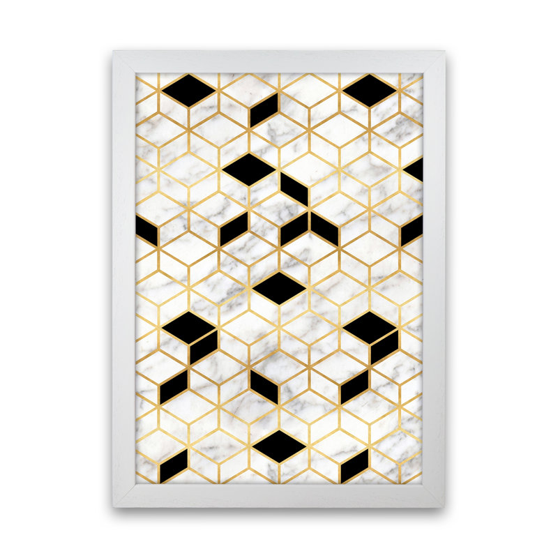 Marble Cubes - Print, White Framed, 88cm H x 64cm W x 3cm D