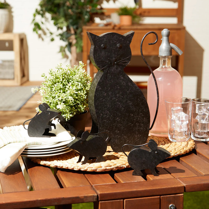 CHAT AVEC SOURIS SCULPTURE