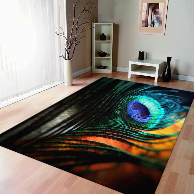Artistic Floral Design Printed Rug in Soft Hues Ideal for Modern Interior Styling and High Traffic Areas Made from Durable Non-Woven Material