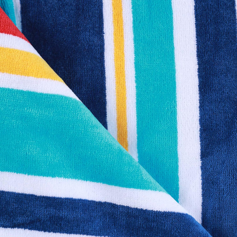 Serviette de plage surdimensionnée 100% coton Makenna, Multicolore