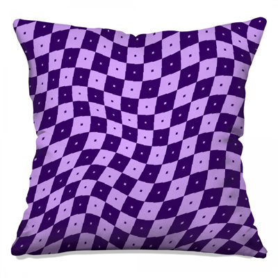 Coussins décoratifs mauves à carreaux mauves