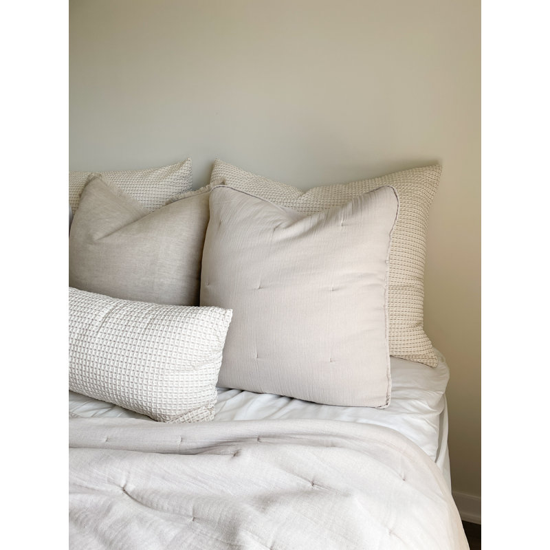 Housse et insert de coussin en coton, Bas, Blanc