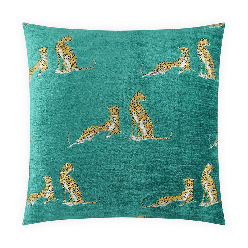 Little Iris Square Pillow Cover & Insert, Aquamarine, Square 22"