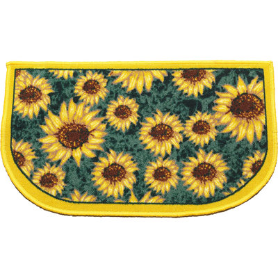 Almos Floral Polyester Non-Skid Kitchen Mat