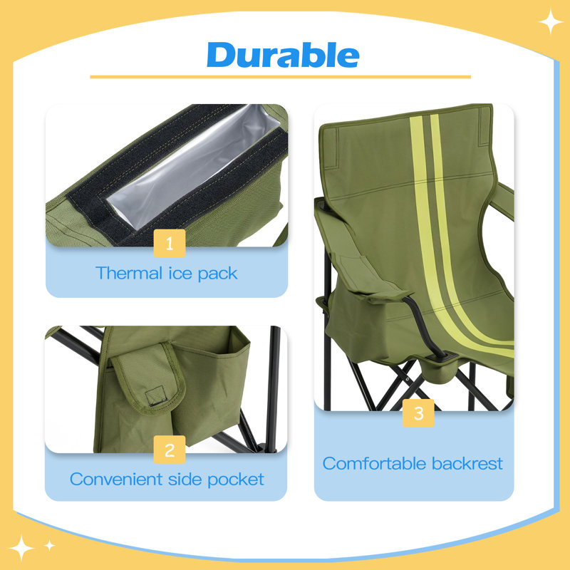 Chaise avec design pliable 33 pouces, Green