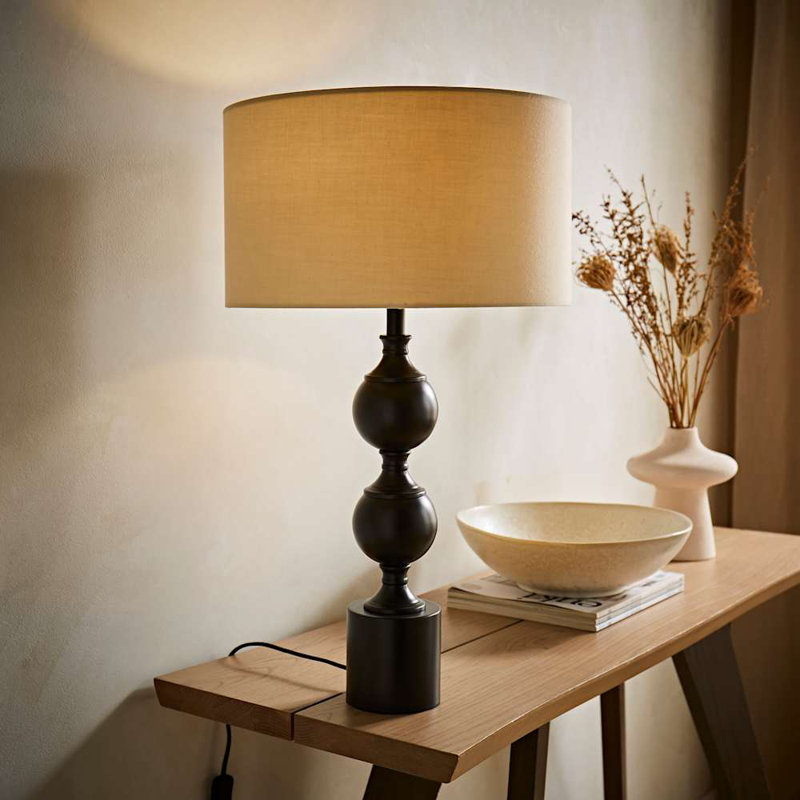Coe Metal Table Lamp, Cream