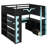 Full Size Gaming Loft Bed with Desk, RGB LED Lights, Power Outlet, Bookshelf, Pegboard, Keyboard Tray & Storage Drawer, Blue-1550116767