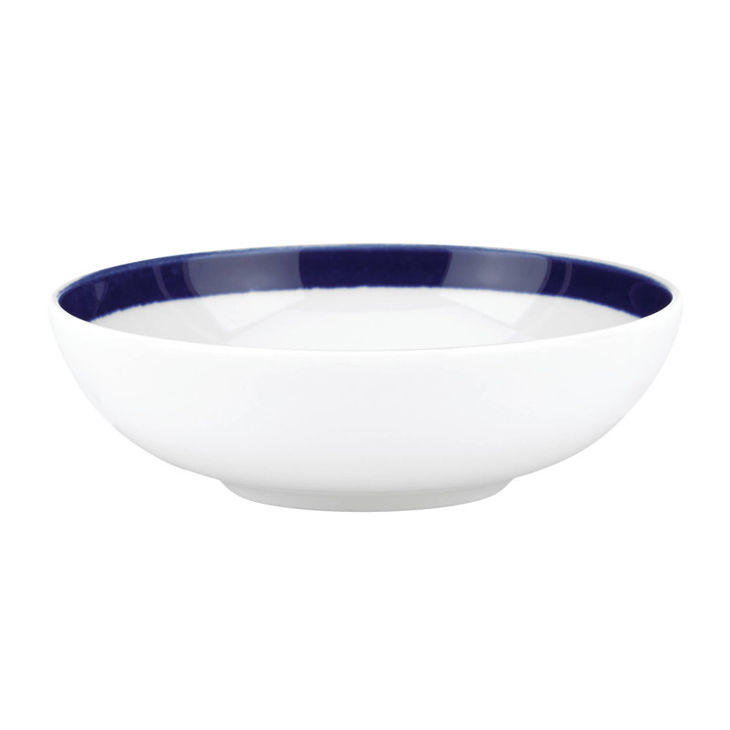 Charlotte Street Porcelain Fruit Bowl, White/Blue