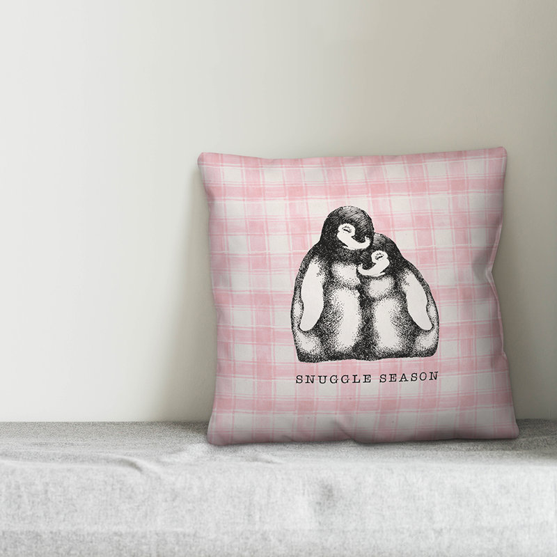  Coussin Snuggly Penguins, 16 po x 1 po, Housse de coussin seulement - Insert
