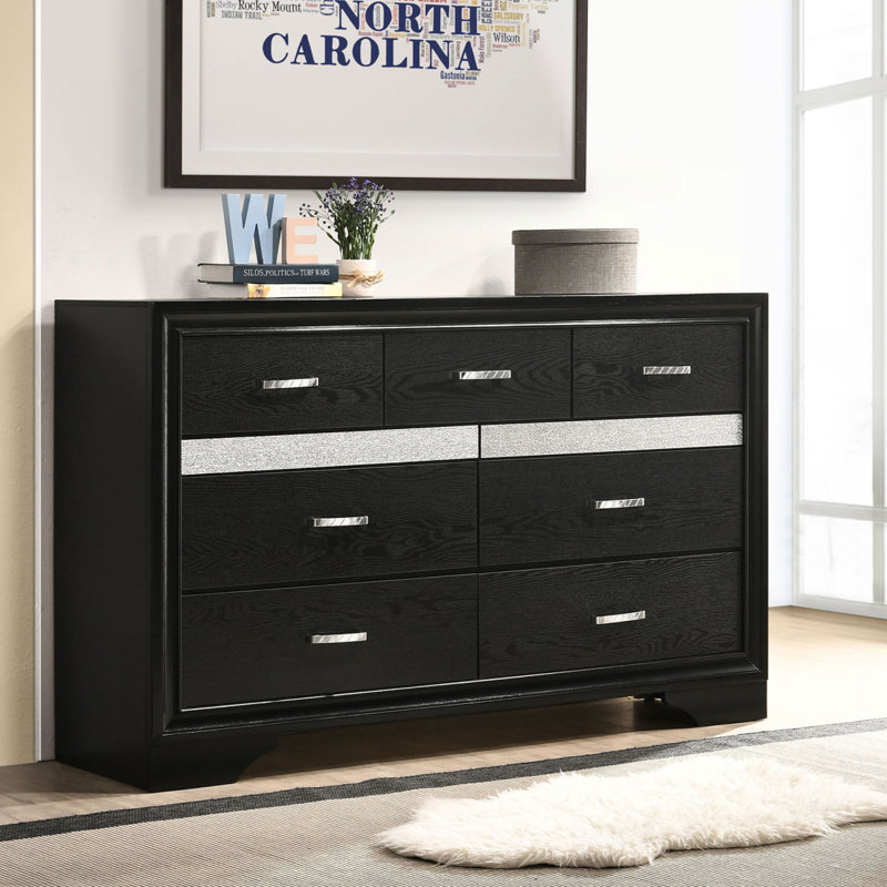 Annie Black 9-Drawer Dresser, Black