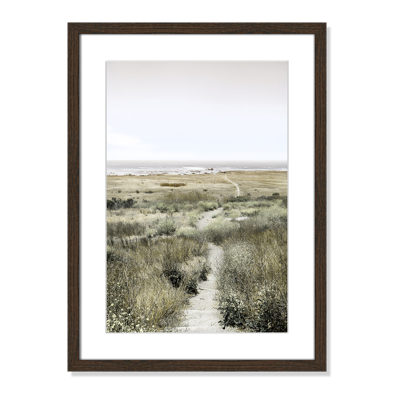Toscani "Footpath to Paradise" Print, 17 W x 23 H x 0.75 D, Walnut Wood Grain