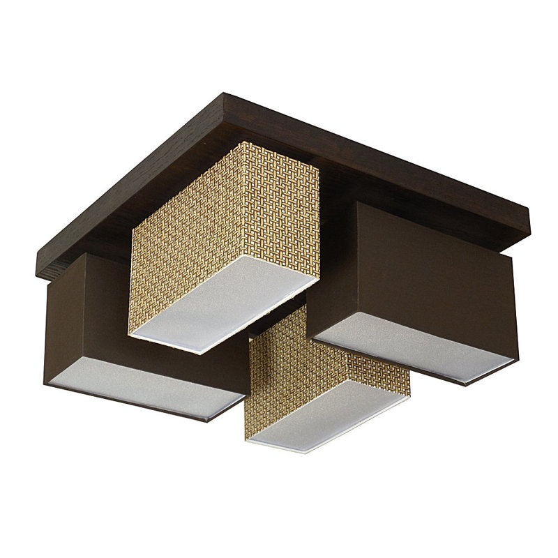 Judkins Flush Mount, Dark brown, China grass/Brown