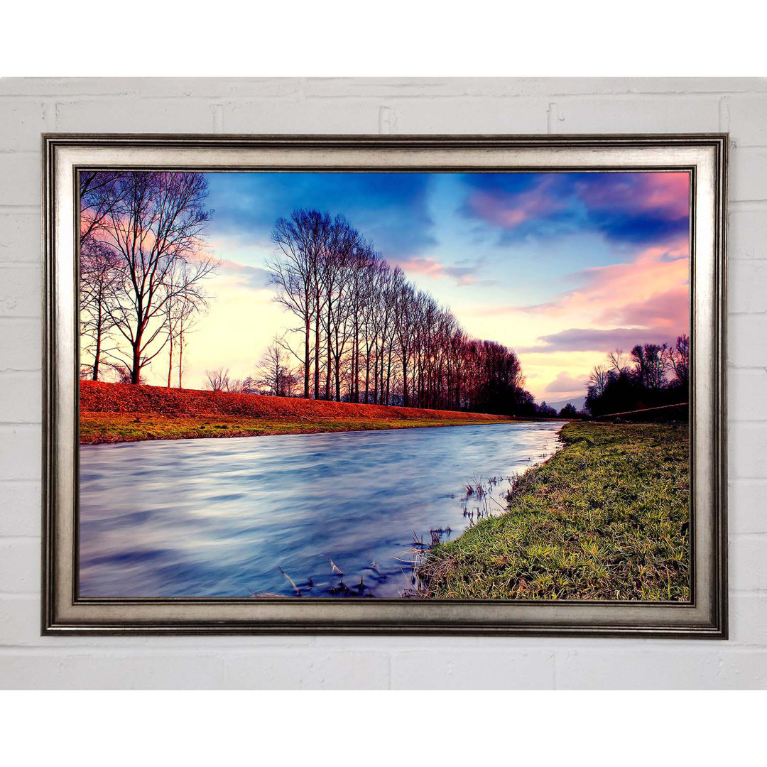 Countryside Stream At Sunset - Einzelner Bilderrahmen Kunstdrucke