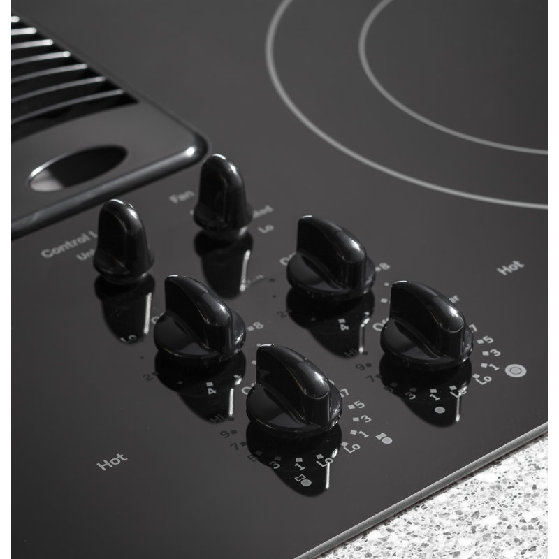 Downdraft Electric Cooktop, Black, Black