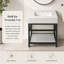 Meuble-lavabo en marbre de Carrare de 61 cm avec lavabo, console en acier inoxydable et tablette de rangement en verre-104733355
