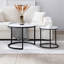 Ensemble de 2 tables basses gigognes à motif circulaire en marbre, peu encombrantes pour la vie moderne et le décor de chambre à coucher-210178825