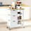 Chariot de cuisine roulant Nashley, chariot de service de bar, chariot compact sur roulettes avec plateau en bois, tablettes et tiroirs pour la salle à manger à domicile