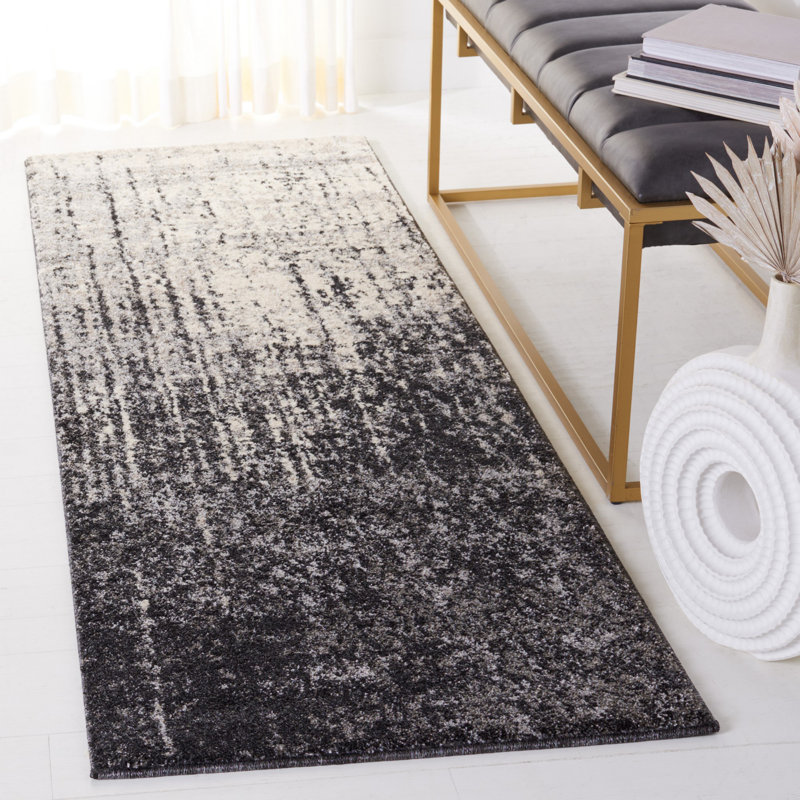 Hatsuye Retro Performance Abstract Rug, Runner 2'3" x 11'