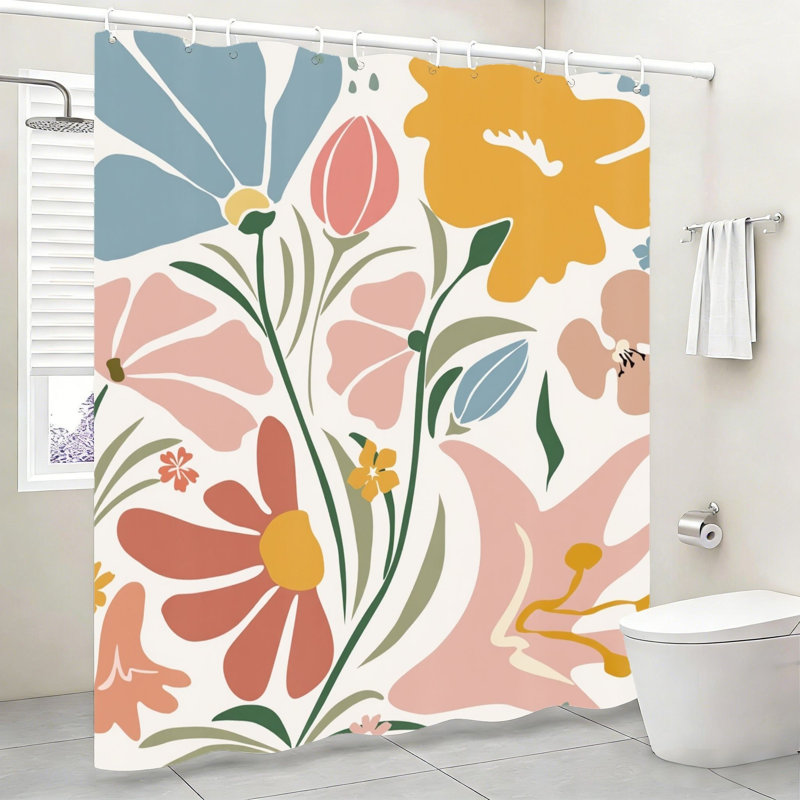 Rideau de douche à motif floral Boho 72 "x 72"