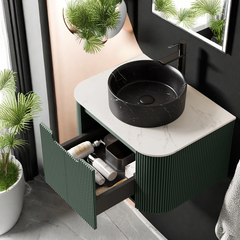 Meuble-lavabo moderne (avec meuble-lavabo et lavabo), 24 po de rangement