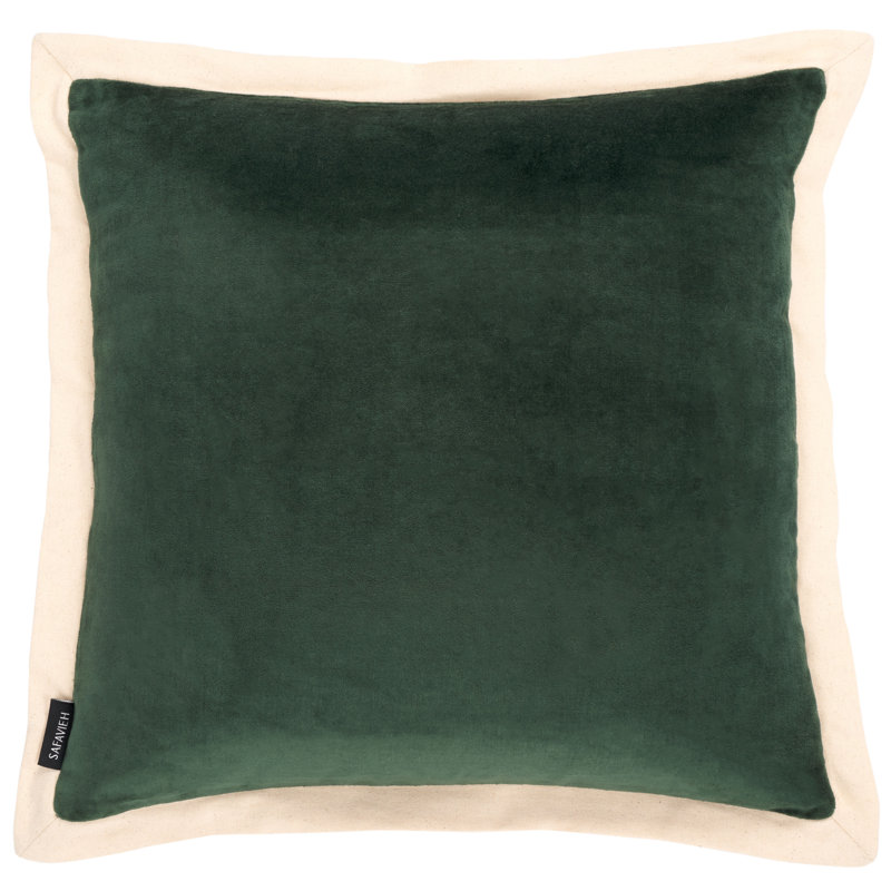 Coussin en coton Jordy, Olive, H 18 po x l 18 po, Carré