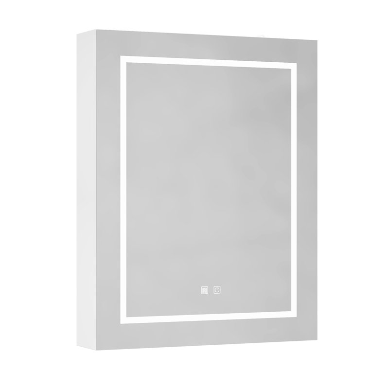 60mm W 76mm H Wall Mounted Required Frameless Medicine Cabinet Mirror 2 Fixed, 76cm H x 60cm W x 11.5cm D