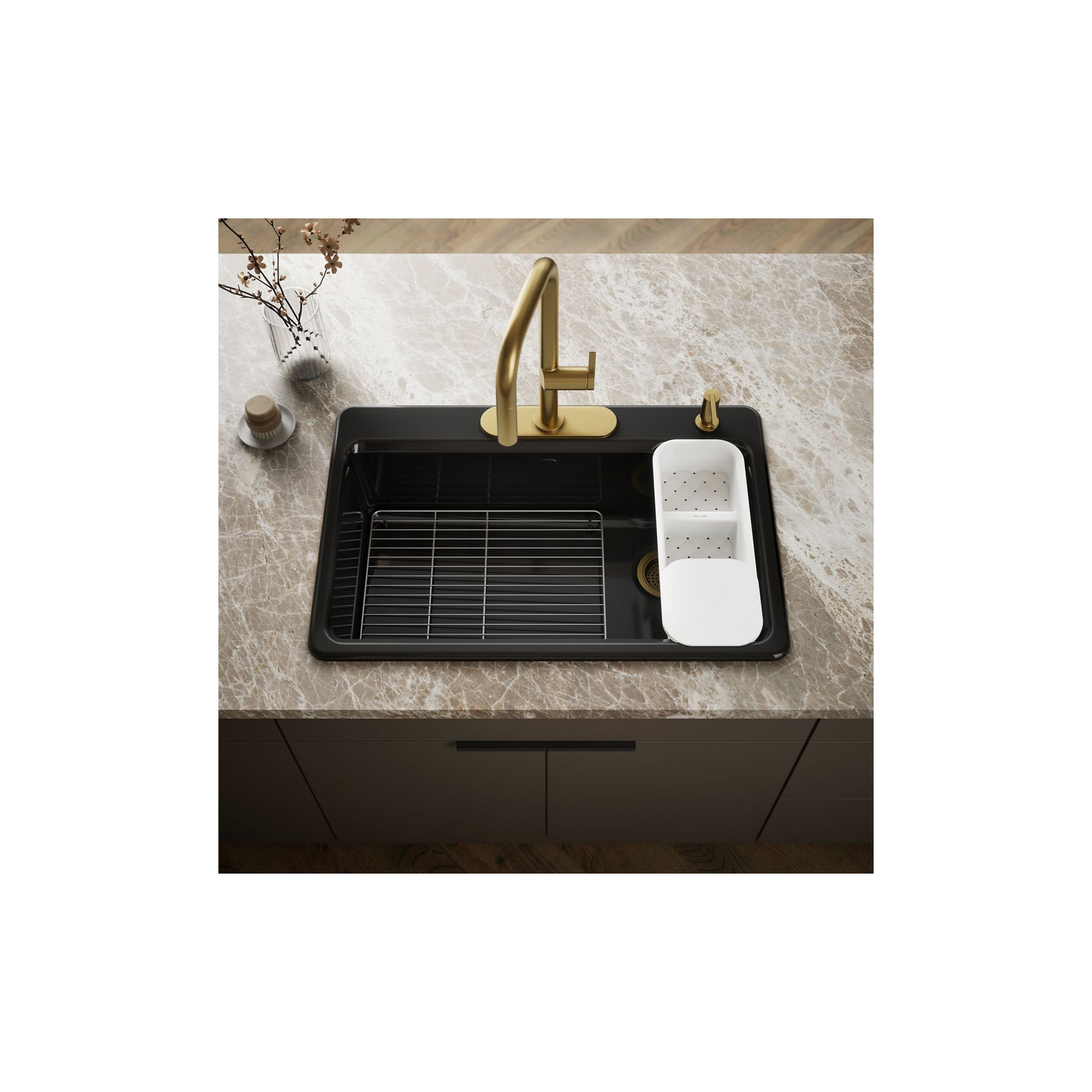Riverby™ Single-Bowl Top-Mount Kitchen Snk with Accessories, Ember, 4 hole