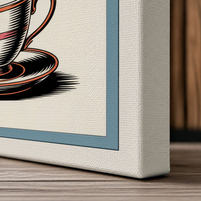 Teacup Tornado Surrealism - Wrapped Canvas, 18x12 - 45.7 x 30.5 cm, Cream Border