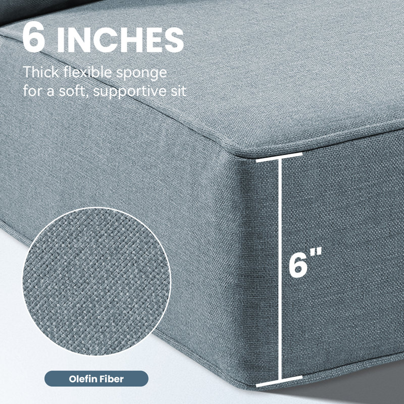Outdoor Cushions For Patio Furniture,Outdoor Seat Cushion Set 24 X 24 X 6 Inch,Waterproof & Fade Resistant Outdoor Chair Cushions,Deep Patio Chair Cushion With Removable Cover