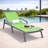 Outdoor Patio Reclining Chaise Lounge with Wheels, Powder-Coated Aluminum Frame and Breathable Sling Mesh, Adjustable Backrest for Poolside and Deck Use-124823768-124823773