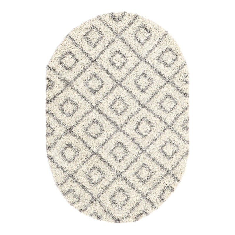 Aurin Geometric Indoor Rug, Oval 4' x 6'