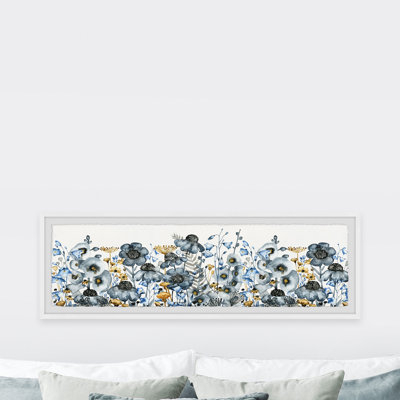 " Yellow Blue Flowers " Painting Print