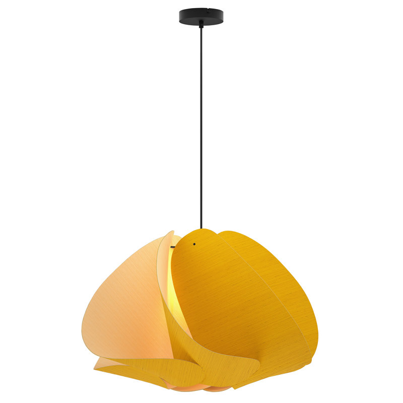 Luminaire suspendu Matilda, Jaune, H 15,8 po x l 26,8 po x P 26,8 po