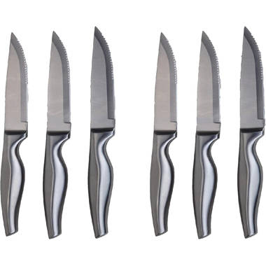 Stainless Steel Serrated Steak Knife Set Dishwasher Safe (Set of 6) Winston Porter
