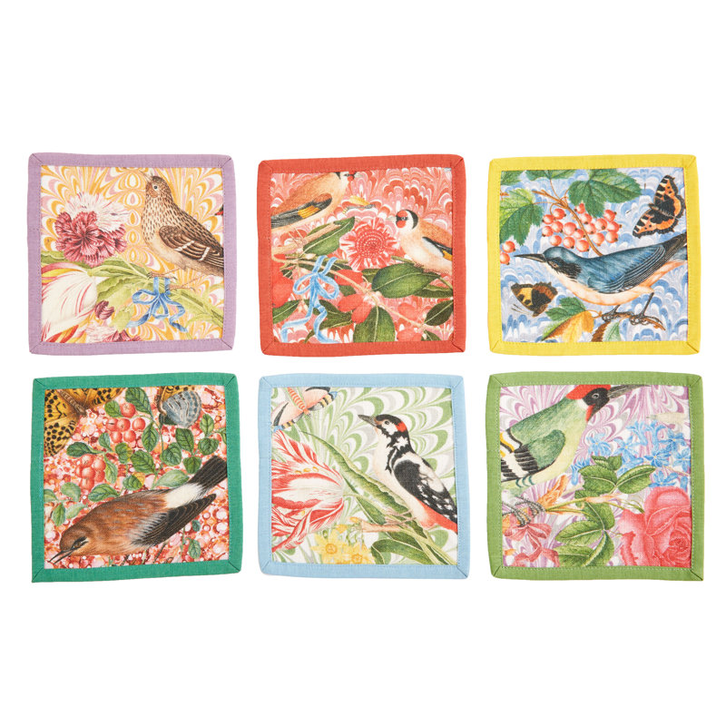 Cotton Blend Floral Square Napkin
