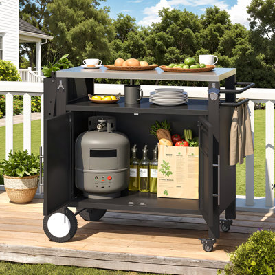 Table de barbecue extérieure avec armoire de rangement