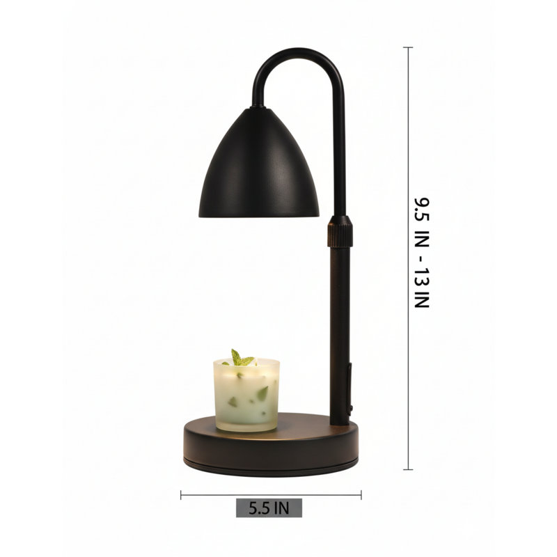 Bougie chauffe-lampe avec minuterie à intensité variable, lampe-bougie, cadeaux d'anniversaire pour femme, chauffe-bougie à cire réglable noir pour bougies en pot, décoration de maison