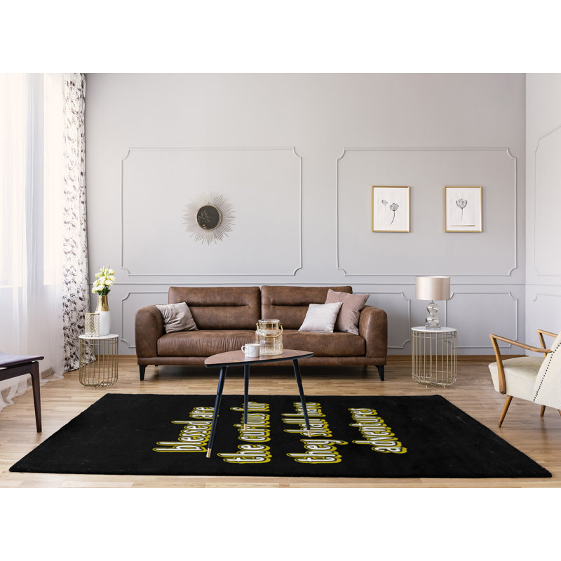 Tapis en chenille de polyester style citations, Rectangle 8 pi x 10 pi