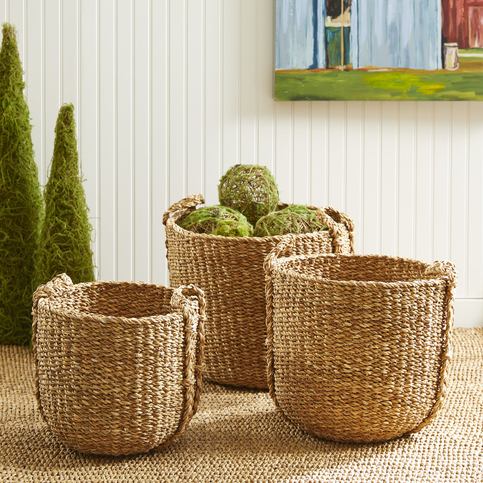 Charton Handmade Seagrass Storage Bin Set