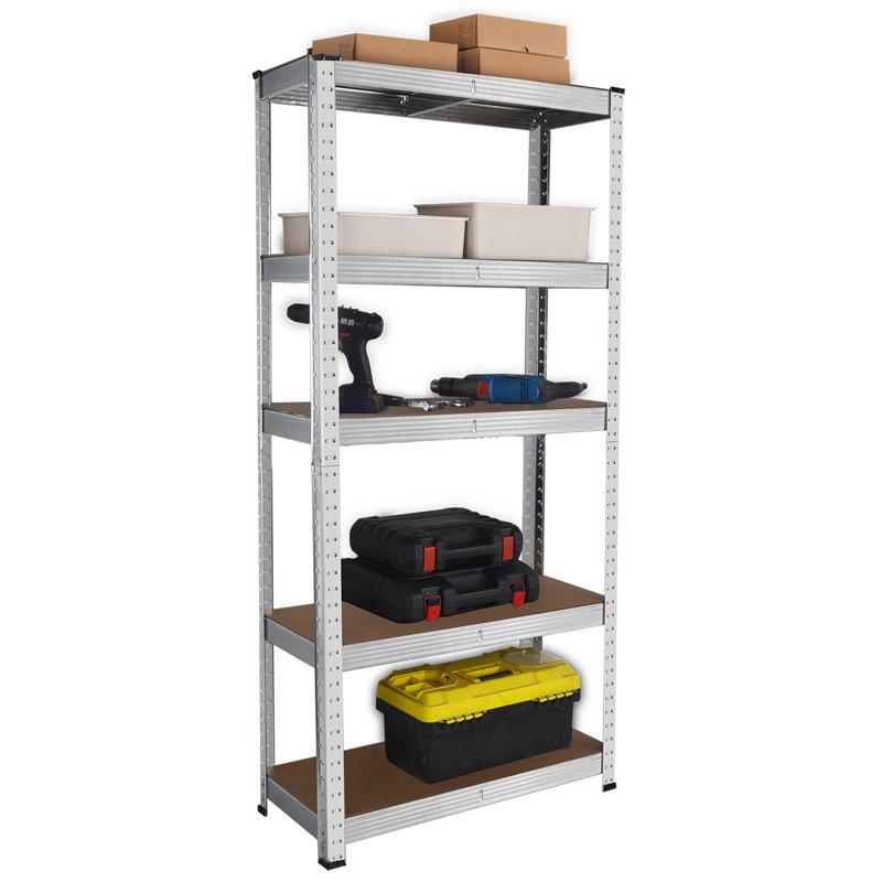 70cm W Metal Height -Adjustable Shelving Unit, Silver