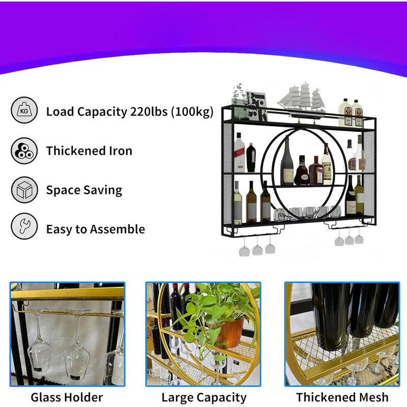 Metal Wall Mounted Wine Rack