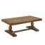 Table basse rectangulaire de style transitionnel de 132 cm (52 ​​po) pour salon, en bois d'ingénierie, finition bois flotté gris, autoportante, 127 cm (50 po) L x 71 cm (28 po) l x 46 cm (18 po) H, en bois massif, idéale pour le salon.