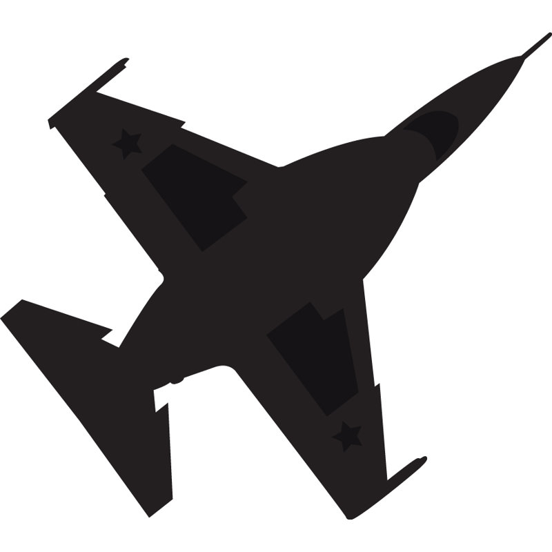 Adhésif décoratif silhouette Haynes Silhouette Jet (F16 Falcon), H 48 po x l 39 po