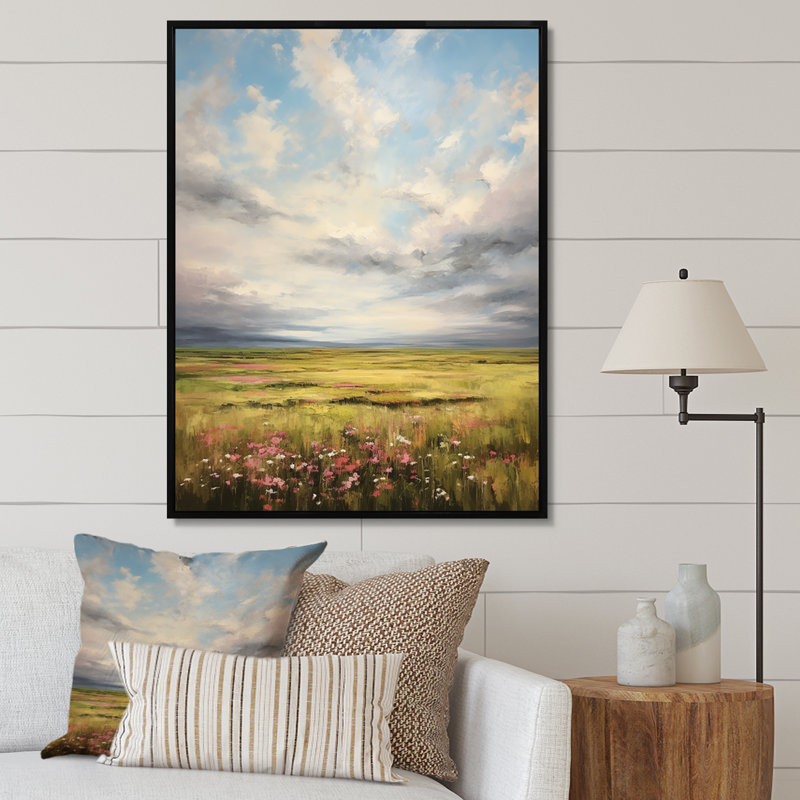 «Quemoy Meadow Bold Horizon II», reproduction sur toile, H 44 po x l 34 po x P 1,5 po, Cadre flottant noir
