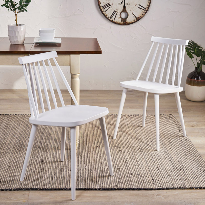 Chaises de salle à manger à dossier, ensemble de 2, Blanc