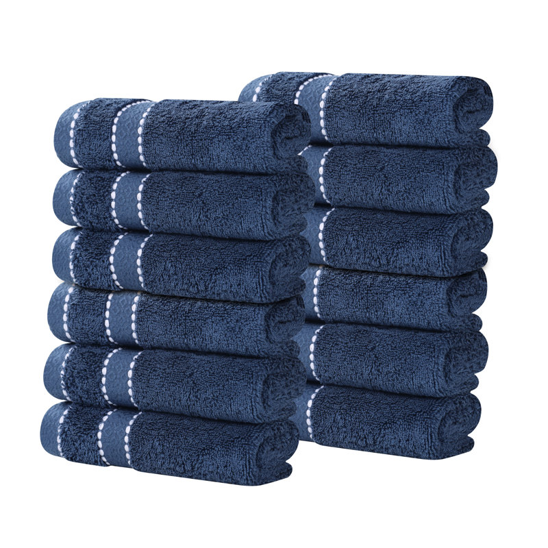 Fowlerville Egyptian Giza Cotton Wash Cloth, Navy Blue